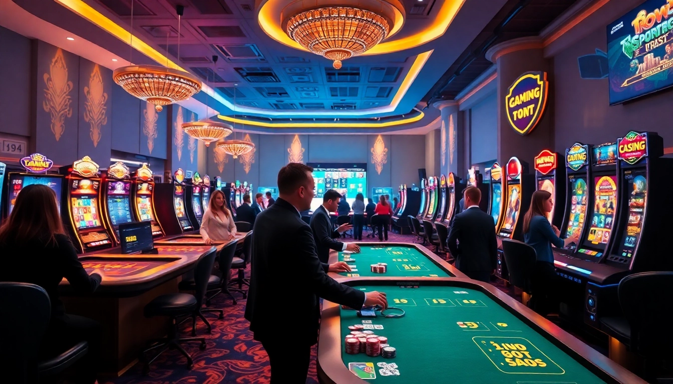 Experience the engaging atmosphere of online gaming at 123b.faith, featuring vibrant casino tables and thrilling slot machines.